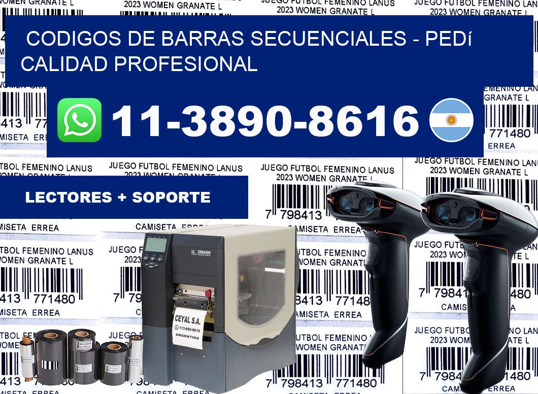 codigos de barras secuenciales - Pedí calidad profesional