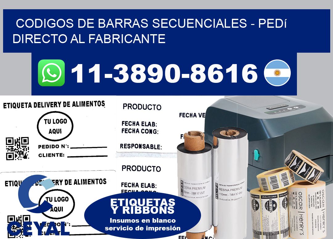 codigos de barras secuenciales - Pedí directo al fabricante