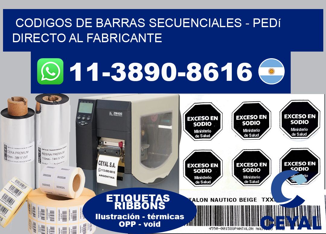 codigos de barras secuenciales - Pedí directo al fabricante