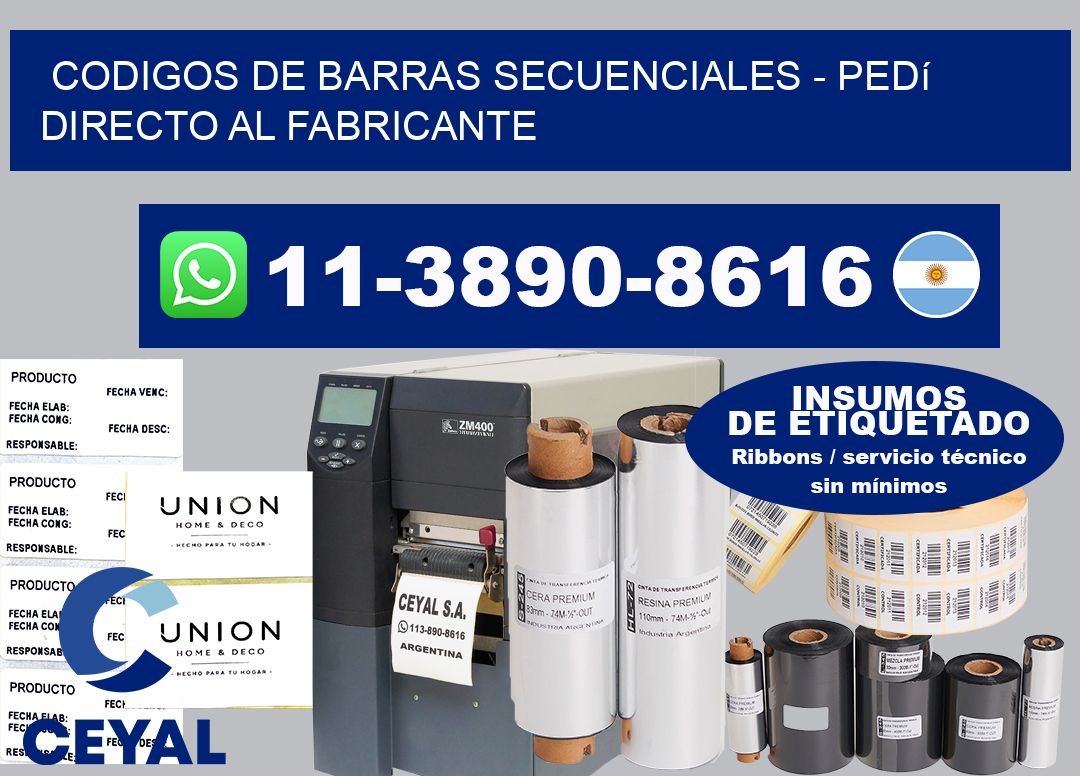 codigos de barras secuenciales – Pedí directo al fabricante